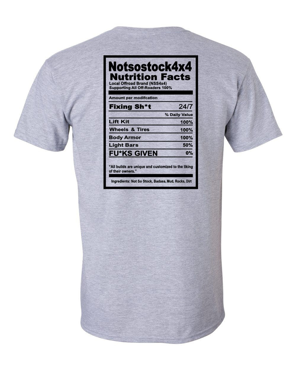 OFF ROAD NUTRITION FACTS TSHIRT